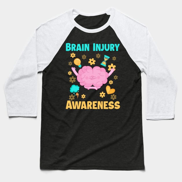 Brain Injury Awareness Mental Health Awareness Mindfulness copy Baseball T-Shirt by ttao4164